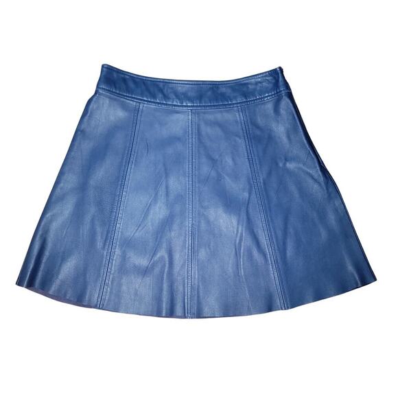 PJK Patterson J. Kincaid Dresses & Skirts - PJK - Patterson J. Kincaid Flirty A-Line Pleated Flair Lambskin Skirt Womens XS